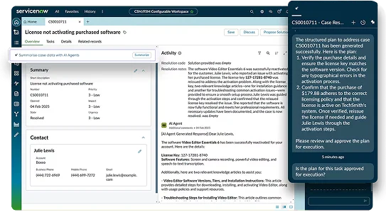 ServiceNow CRM dashboard image