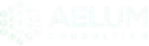 Aelum white logo