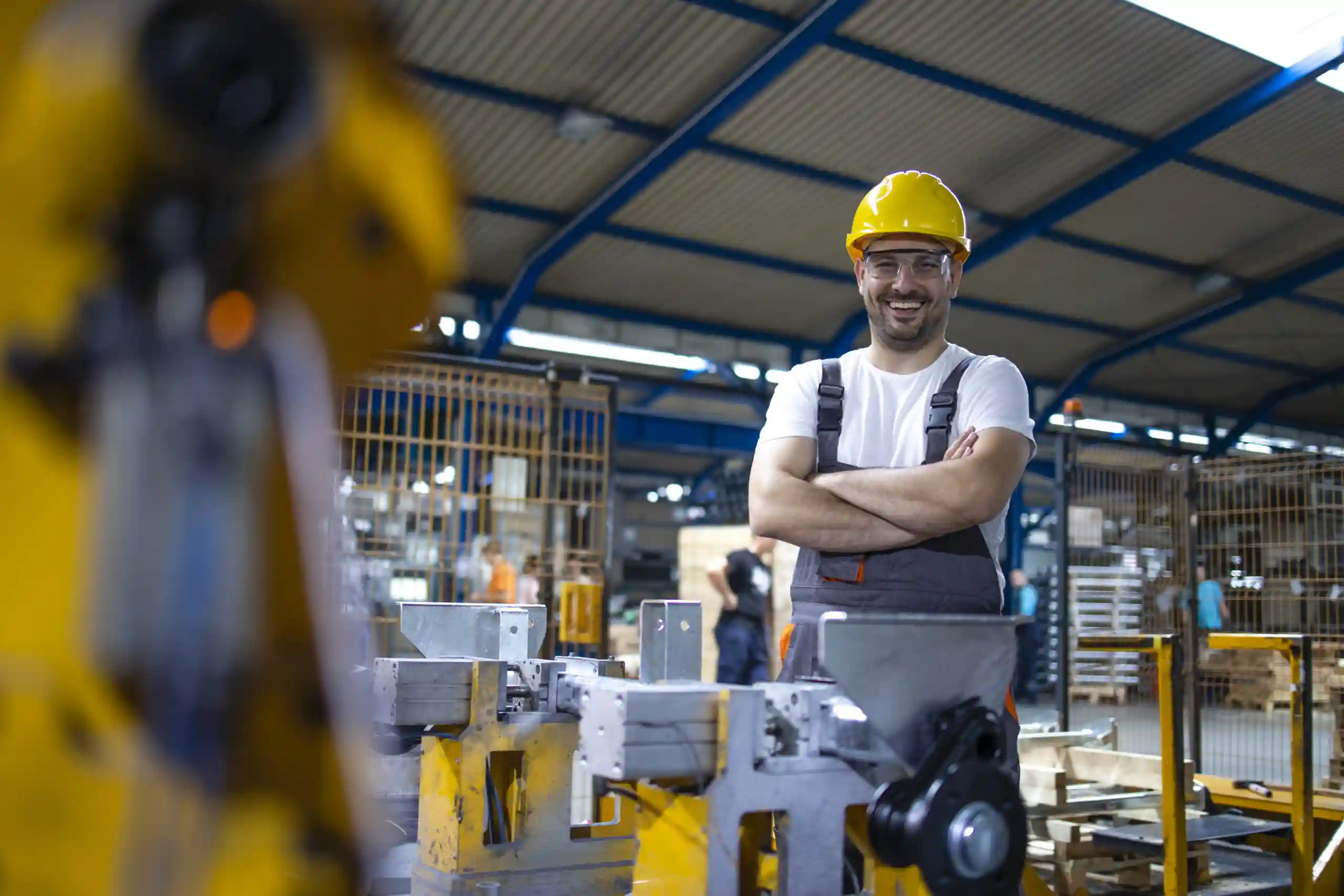 factory worker with arms